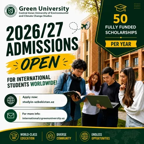 50 Scholarships for Turkic-World Students at Green University, Uzbekistan 50 Scholarships for Turkic-World Students at Green University, Uzbekistan